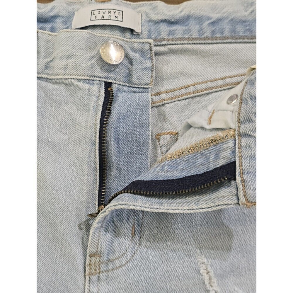 Lowrys Farm Japanese Denim Jeans Light Wash Distressed Straight Crop Medium - Picture 8 of 13